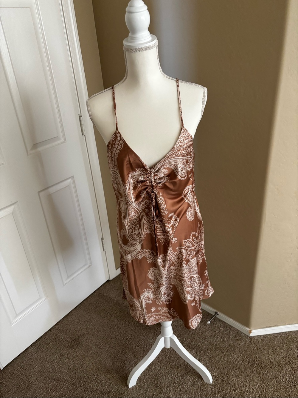 Timing Los Angeles brown silky dress